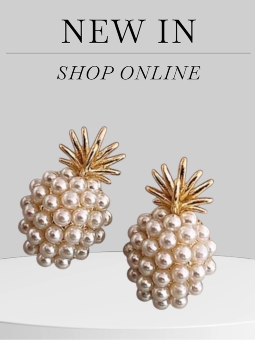 ✨NEW Elegant Gold and Pearl Pineapple hypoallergenic Earrings